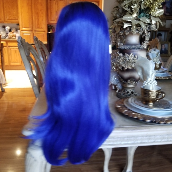 Black Blue Lace Front Wig main image 4